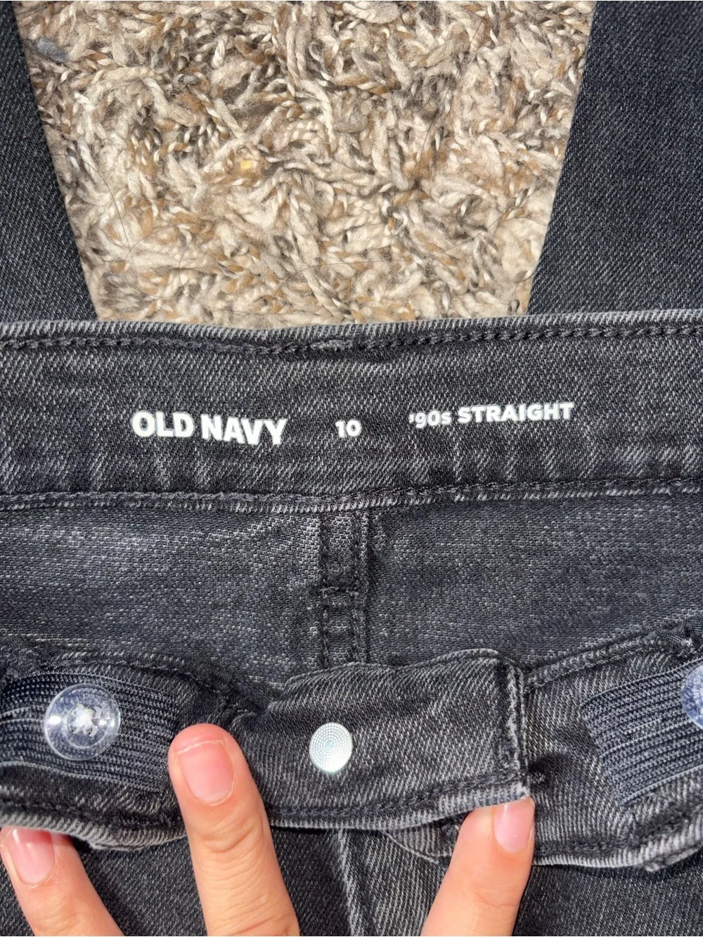 Old Navy Charcoal Black Straight-Leg Women's Jeans